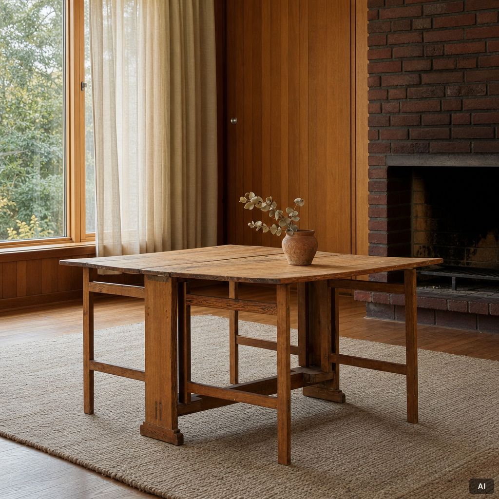 A gate leg table, 19th century.