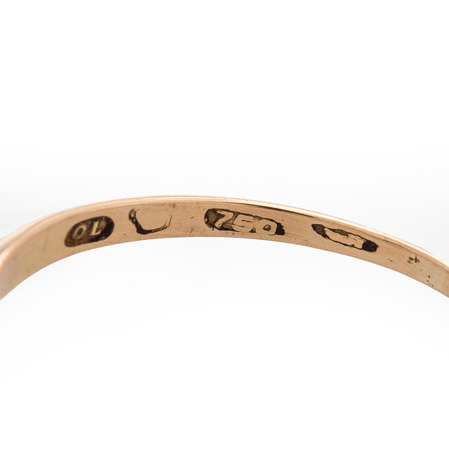 Ring, old cut diamonds, 18K gold and white gold, Oskar Lindroos, Helsinki.