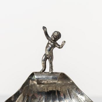 Salt cellars, a pair, silver, Empire style, 20th century.