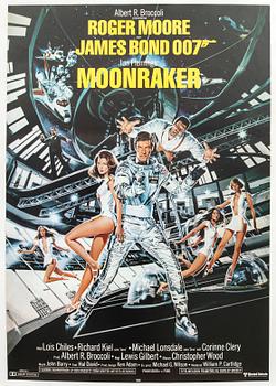 A Swedish movie poster James Bond "Moonraker" 1979.