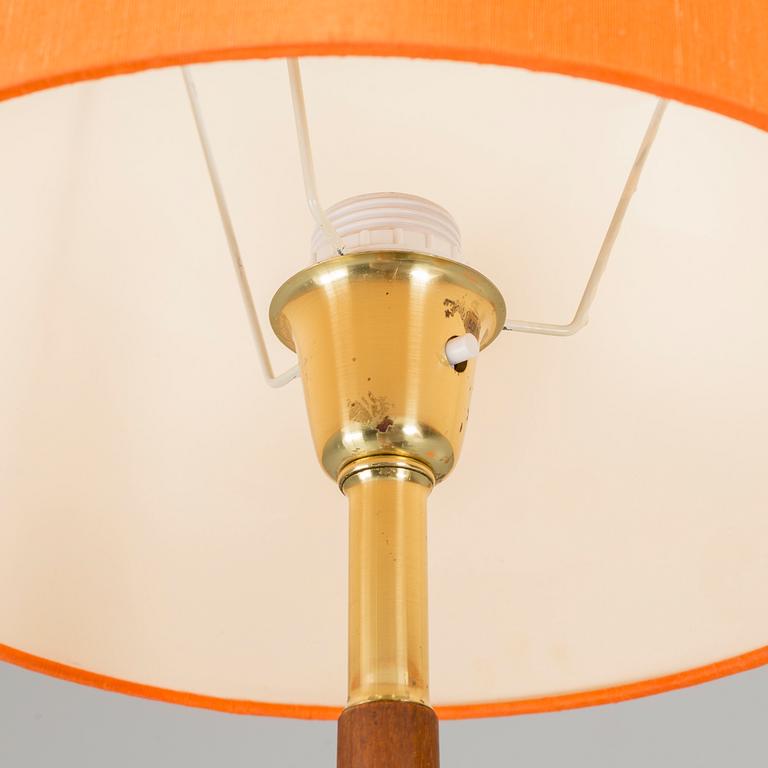 Two floor lamps in teak and brass from the 1960s/70s.