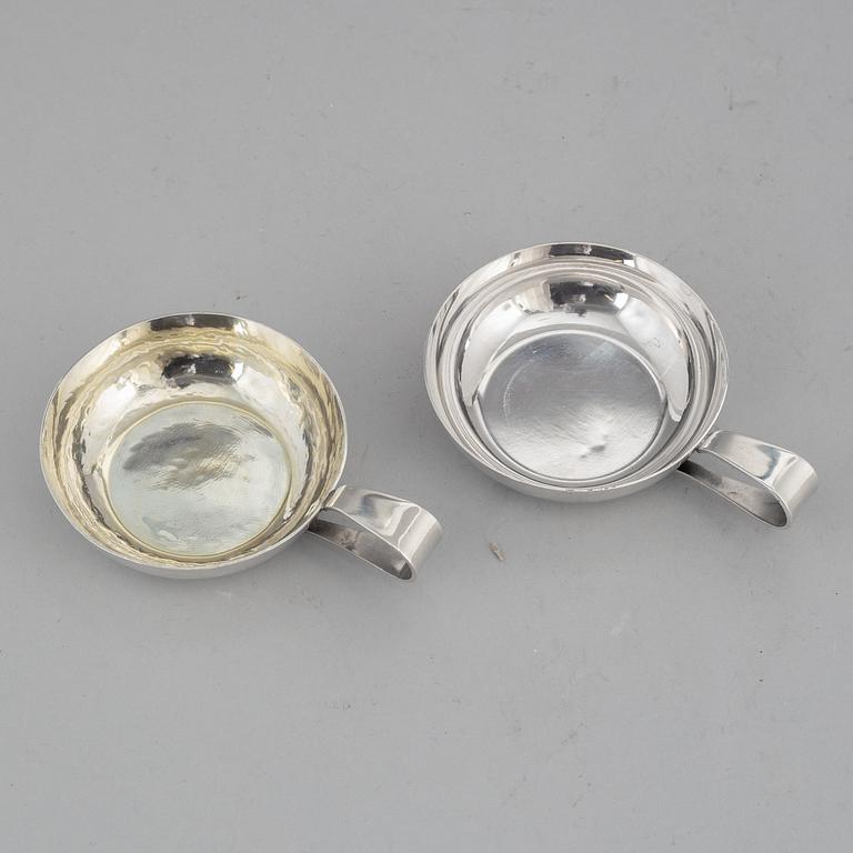 ATELIER BORGILA, two sterling silver taste du vins, Stockholm 1967.