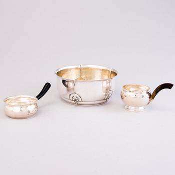 Three Danish silver bowls, two with mark of Grann & Laglye and one marked Christian F. Heise, 1922-37.