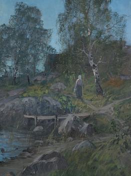 Alfred Bergström, "Sommarkväll" (Evening landscape).