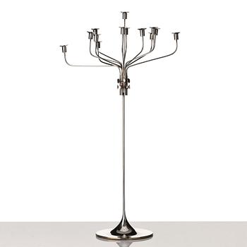 Tapio Wirkkala, a sterling silver thirteen candles candelabrum "TW412", Hopeakeskus OY, Finland 1972.