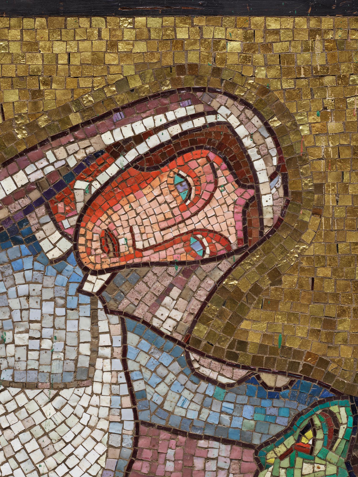 Einar Forseth, a mosaic work 'Barmhärtigheten' (The Mercy), probably an original study for the Golden Hall at the Stockholm City Hall.