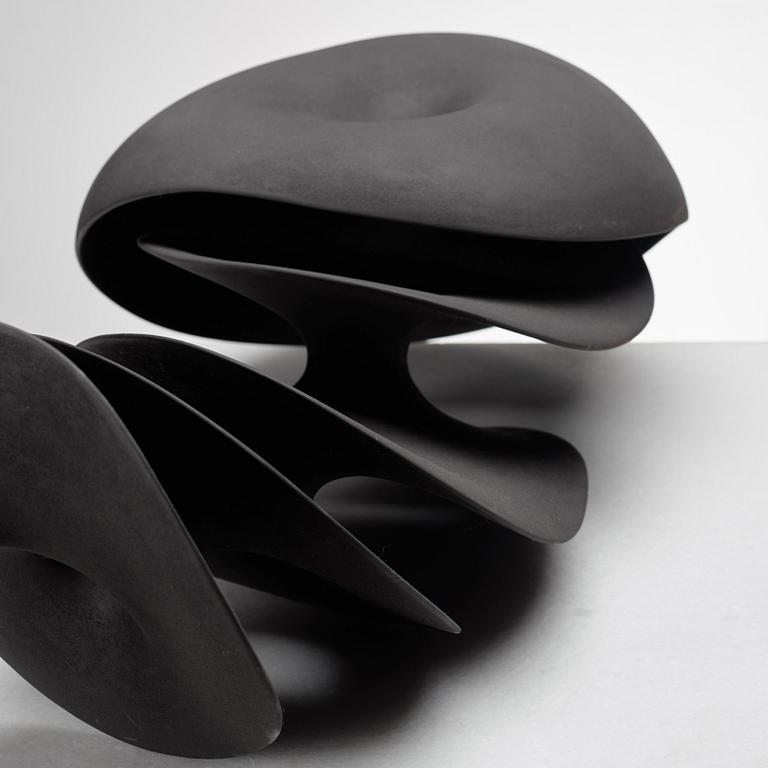Eva Hild, a black stoneware sculpture "Prolongation", Sweden 2009.