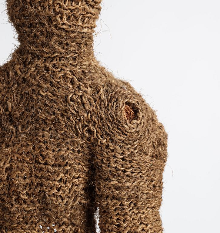 Ewa Pachucka, sculpture "The Open man", crocheted, ca 124 x 47 cm, signed Eva Jaroszyńska 1969.