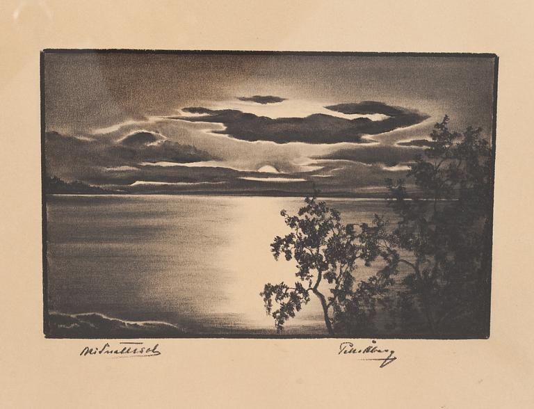 PELLE ÅBERG, kolteckning, signerad.