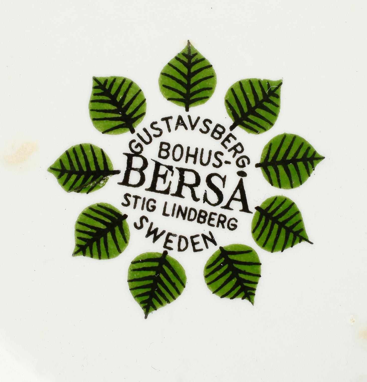 SERVISDELAR, 6 delar, flintgods, "Berså", Stig Lindberg, Gustavsberg.