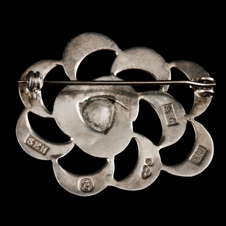 BROSCH, sterlingsilver, Sven-Erik Högberg, Göteborg, 1987. Vikt 12 g.