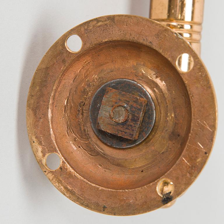 Pair of late 19th/early 20th Century door handles and keyhole fittings.