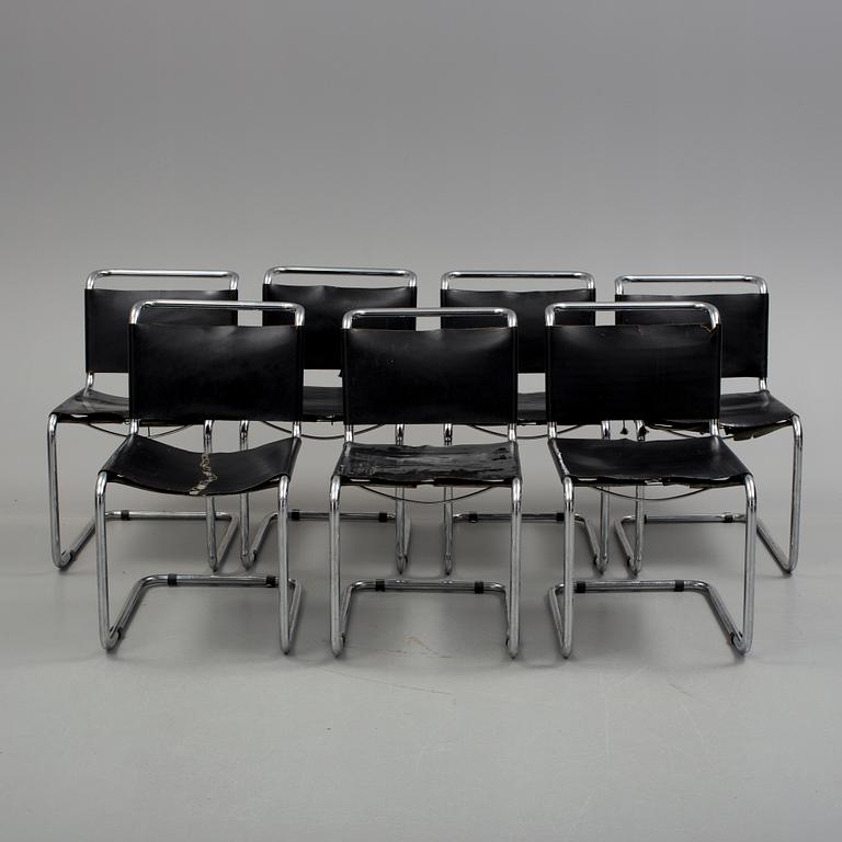 STOLAR, 7 st. Formgivna av Marcel Breuer, modell B 33. 1960-70-tal.