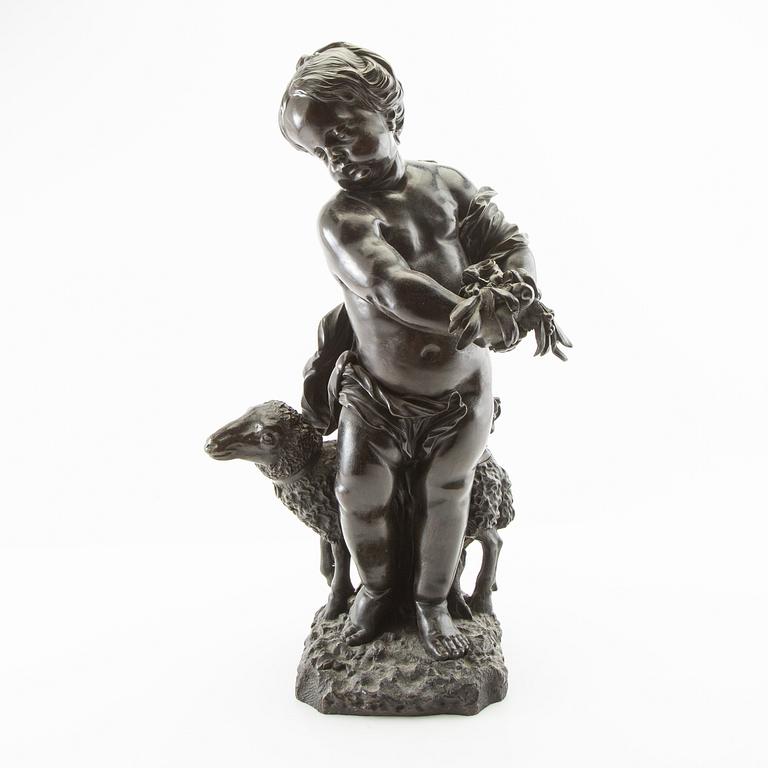 Unknown artist 19th/20th century, sculpture Putto with sheep.