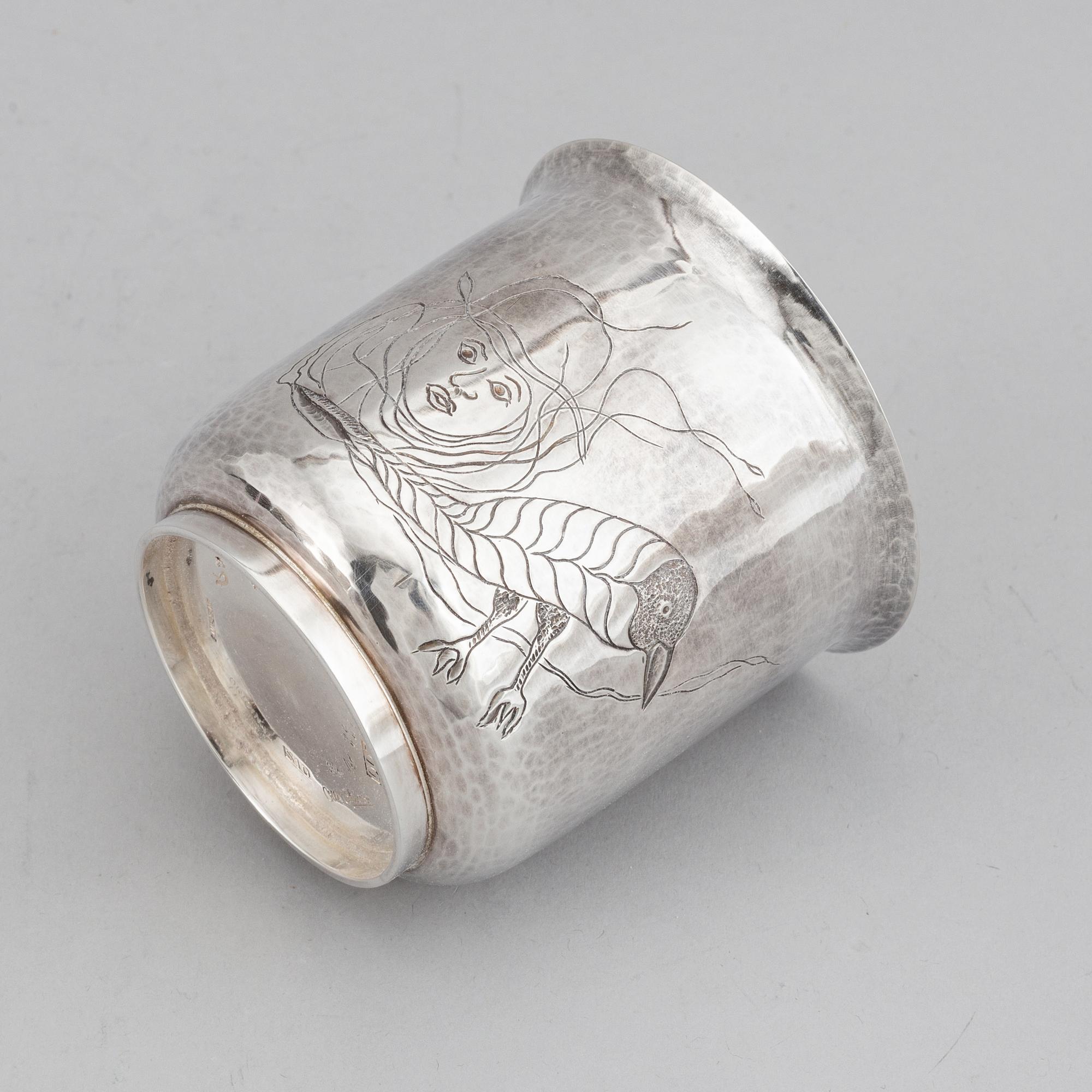 Olle Ohlsson, bägare, sterlingsilver, Stockholm 1992.