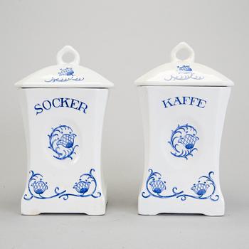 SPECERIBURKAR/KRYDDUPPSATS, 20 st, "Blåklocka", Rörstrand, i produktion 1923-1930-tal.