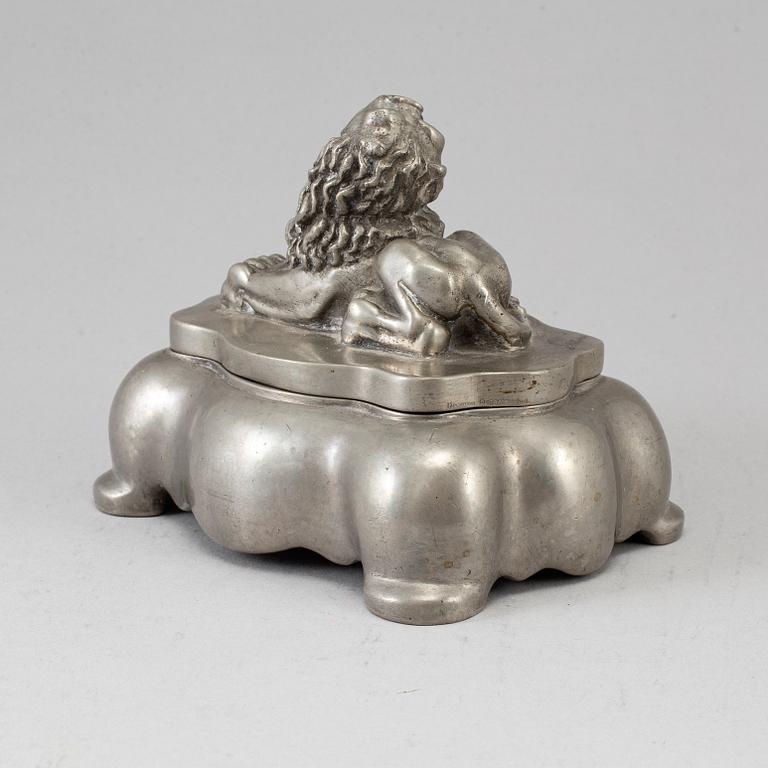 Anna Petrus, a pewter inkwell, Herman Bergman Konstgjuteri, Stockholm 1930s.