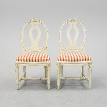 Six Gustavian style chairs, second half of the 20th Century.