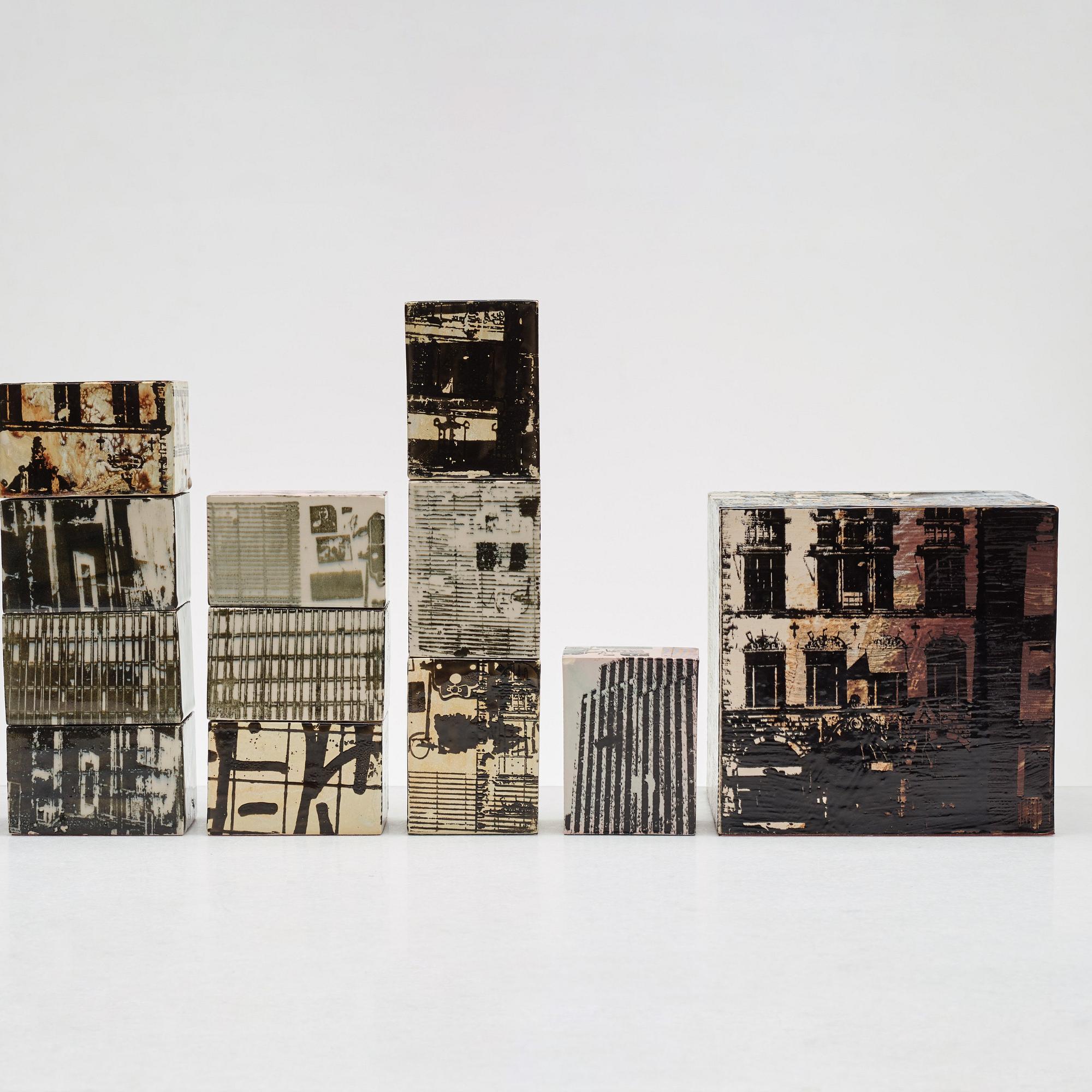 Ylva Wilhelmina Franzén, a group of five stoneware sculptures, 2000's.