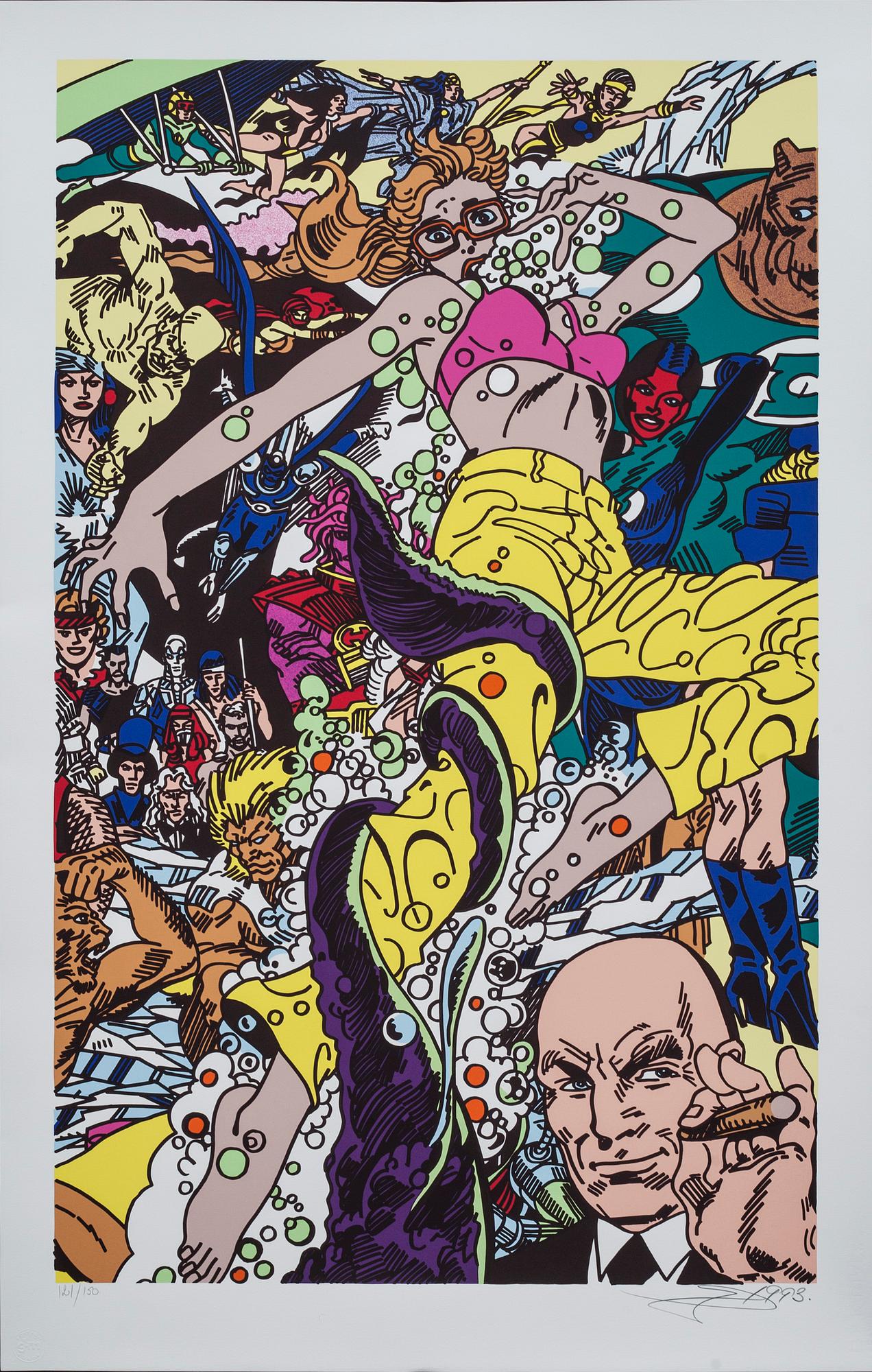 GUDMUNDUR ERRÓ, färgserigrafi, signerad och numrerad 121/150, daterad 1993.