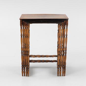 A 4-piece nesting table, first half of the 20th century.