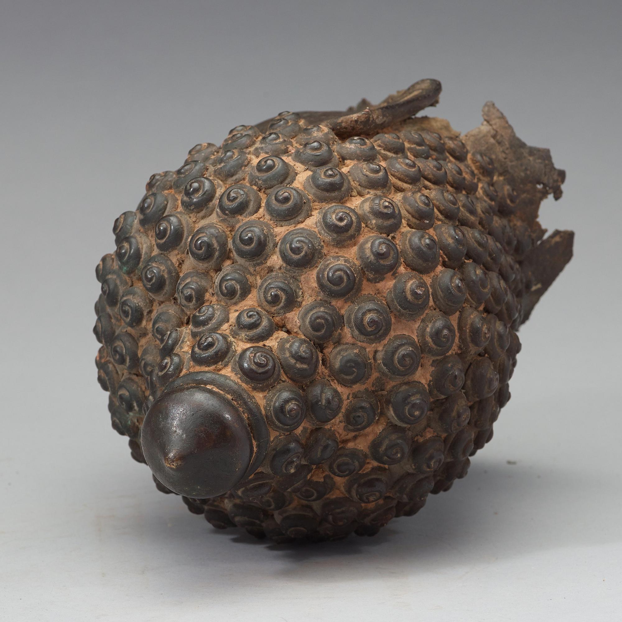 SKULPTURHUVUD, brons. Thailand, 16/1700-tal.