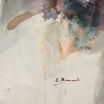 ERLAND BRAND, collage and watercolor, signed and dated 1990.