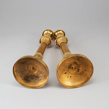 A pair of French Empire candlesticks, first half of the 19th century.