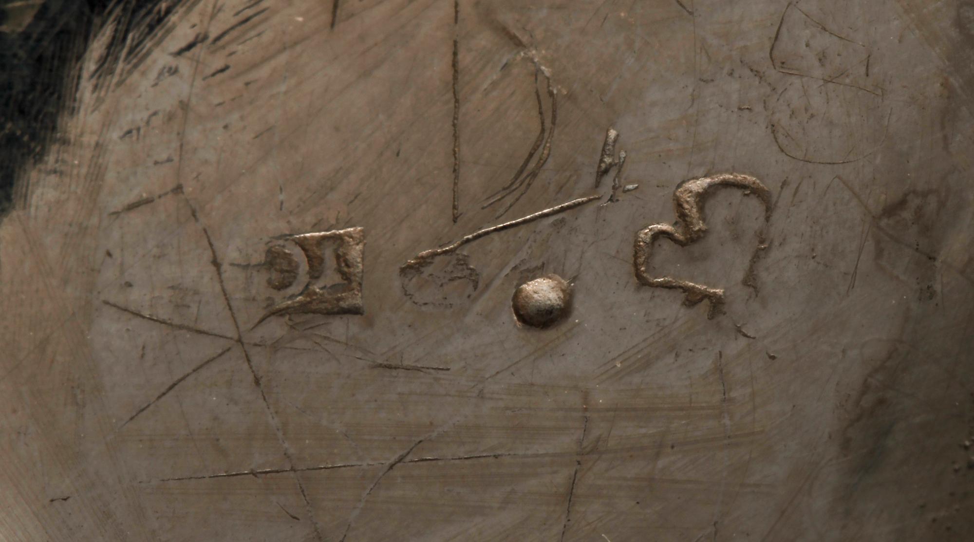 TUMLARE OCH KALK, silver, kalken av Olof Hagrelius, Mariefred 1809, vikt tot 65g.