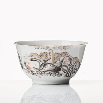 A European Subject cup with stand, Qing dynasty, Qianlong (1736-95).