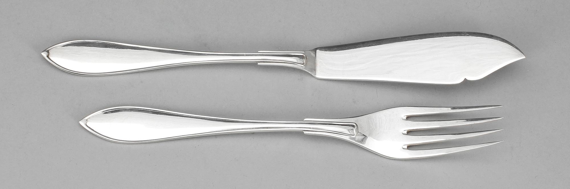 FISKBESTICK, 24 st, silver, "Svensk spets", CG Hallberg, Stockholm 1931-32.