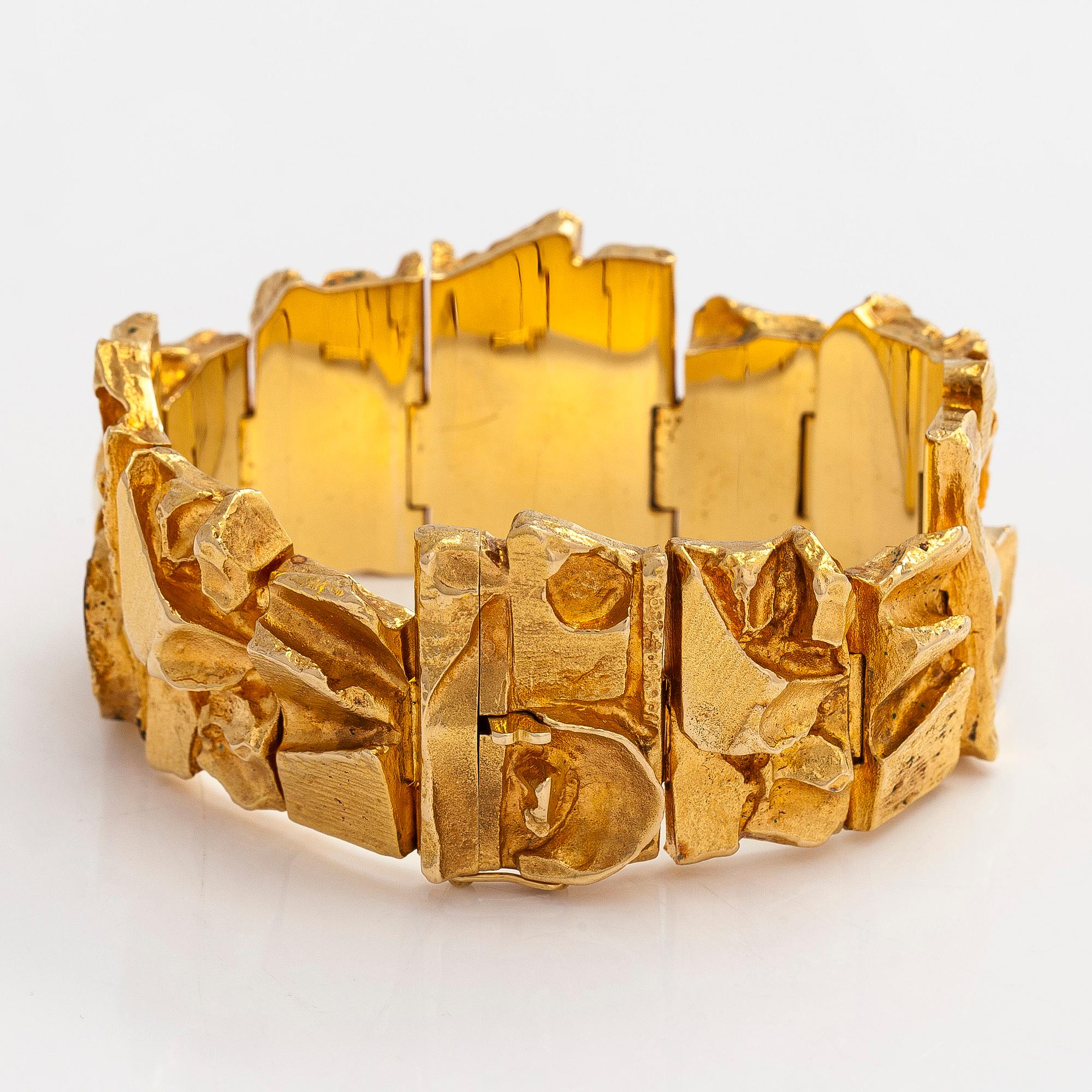 Björn Weckström, Armband, "Tenochtitlan", 18K guld. Lapponia 1970.