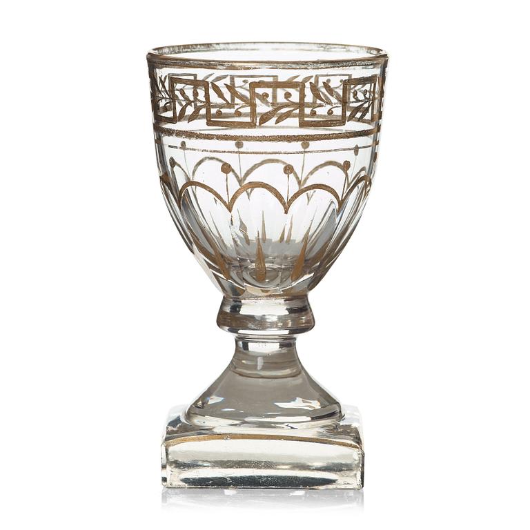 VINGLAS, 12 stycken, snarlika. Ryssland, kejserliga glas manufakturen, 1800-tal.