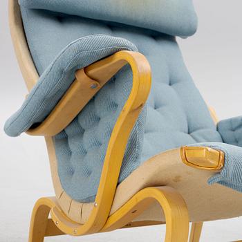 Bruno Mathsson, fåtölj med fotpall, "Pernilla", DUX.