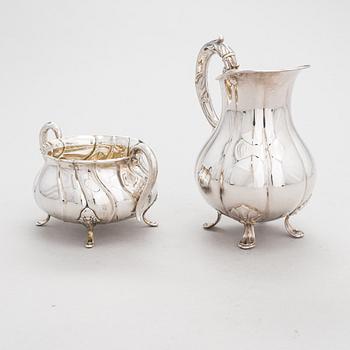 Kannu ja sokerikko, hopeaa, Tanska 1900-luvun alkupuoli.