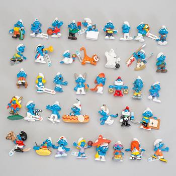 SMURFAR, 110 stycken, Schleich, mestadels 2000-tal.