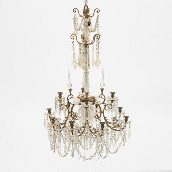 An 18-light chandelier, later part of the 19th Century.