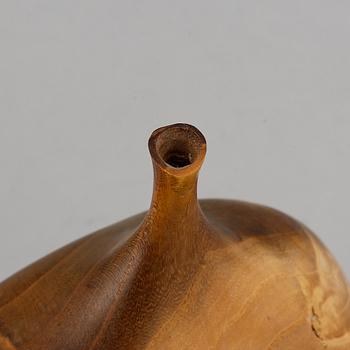 Doug Ayers, Orange wood bottle, signed.