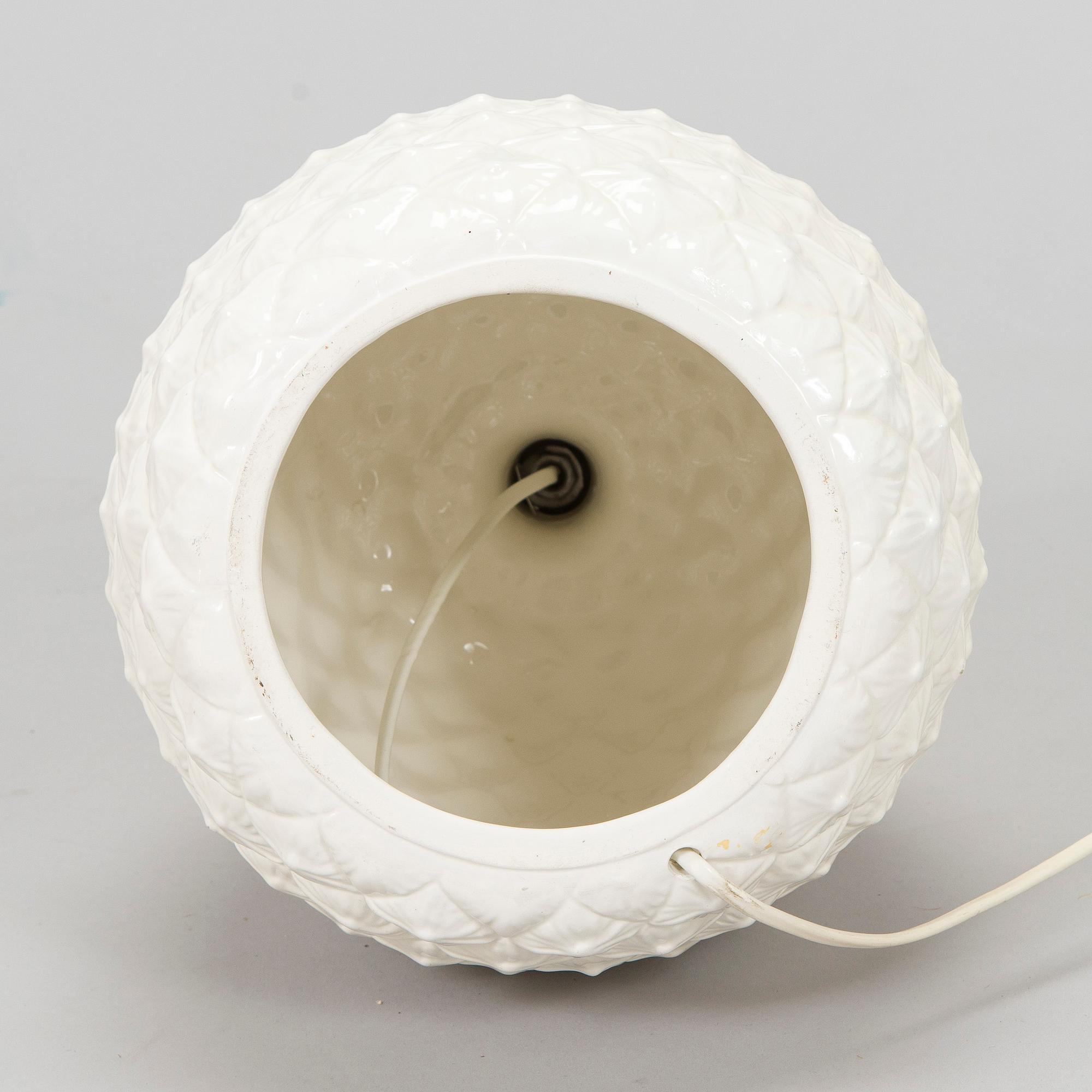 A stone ware table lamp , late 20th century.