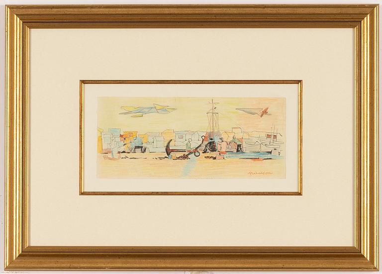 Axel Olson, I hamnen.