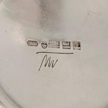 Tapio Wirkkala, a silver and teak cream jug and sugar bowl, Kultakeskus, Hämeenlinna 1959.