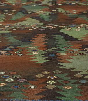 BARBRO NILSSON, matta, gobelängteknik, 289,5 x 238,5 cm, "Tånga brun och grön", signerad AB MMF BN.