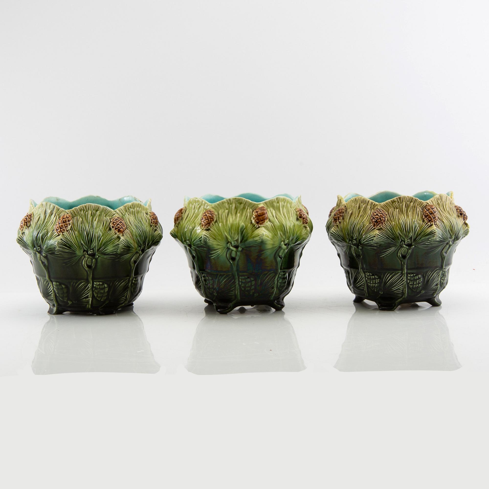 Outer covers 3 pcs Jugend, Rörstrand early 20th century stoneware.