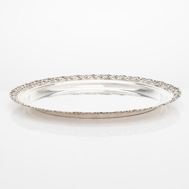 A silver tray, Italy, control marked Wasama & Co Oy, Helsinki 1968.
