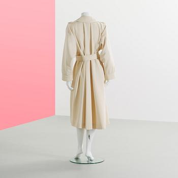 COAT, Yves Sain Laurent, creme colored wool blend, size 36.