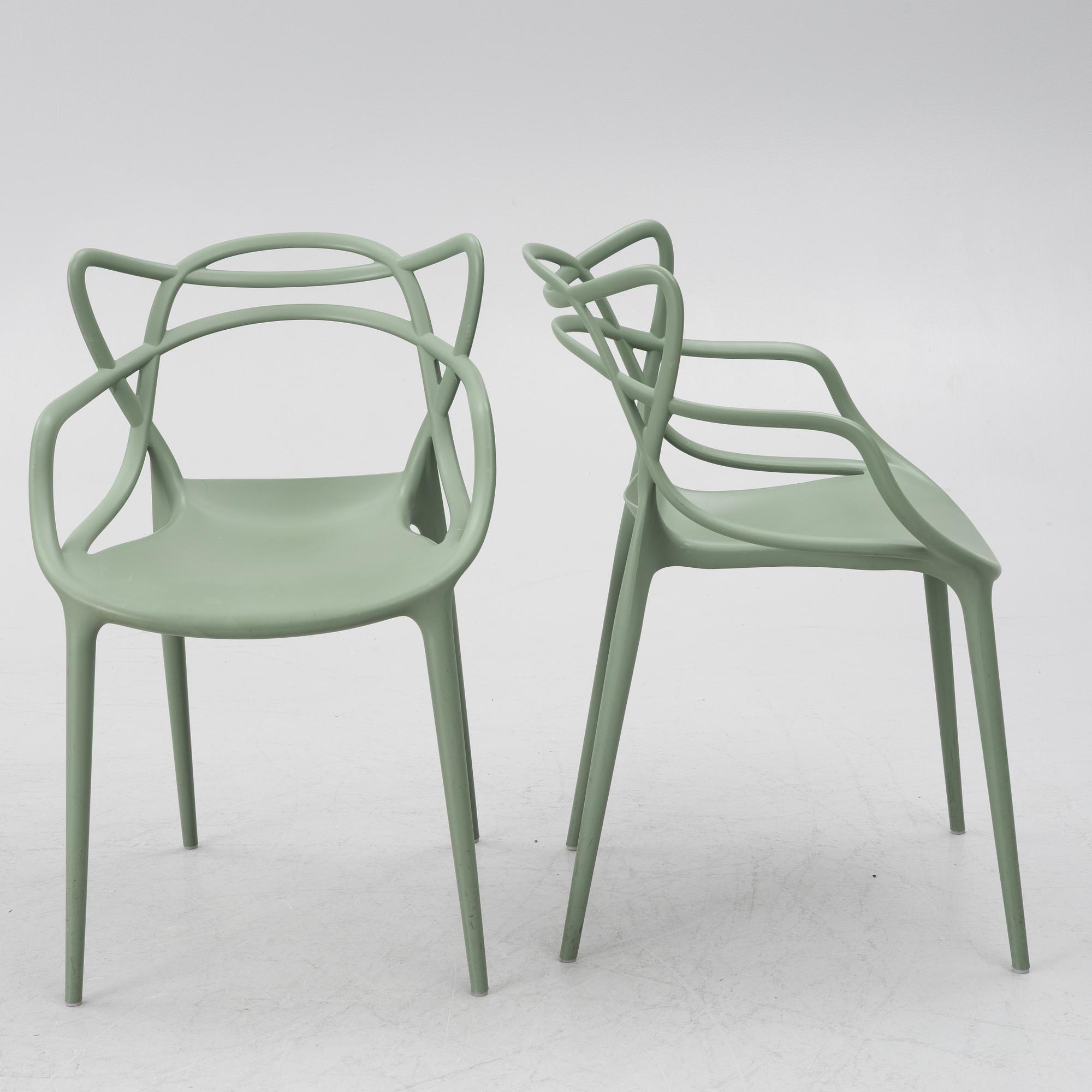 Philippe Starck, & Eugeni Quitllet, six 'Masters' chairs, Kartell, Italy.