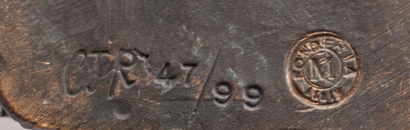 An signed and numbered bronze sculpture '23' by Carl Fredrik Reuterswärd.