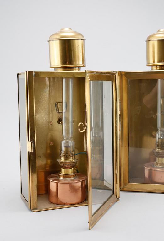 Three 20th century ship lanterns.