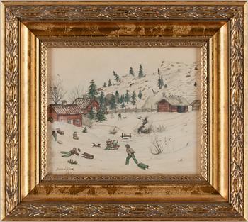 Bruno Liljefors · BRUNO LILJEFORS, blandteknik på papper, sign o dat 1875