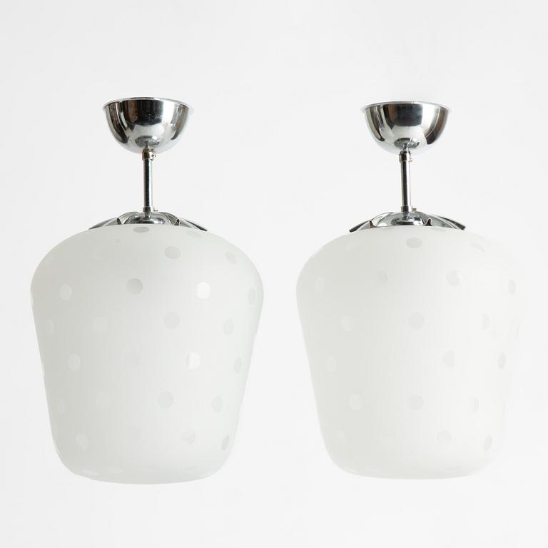 Flygsfors Glasbruk, taklampa, modell 513 P, 1940-50-tal.